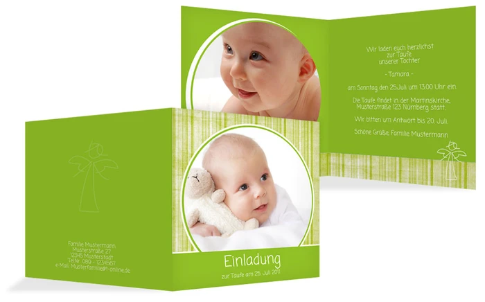 Dankeskarte Taufe Streifentapete Dankeskarte Taufe Streifentapete