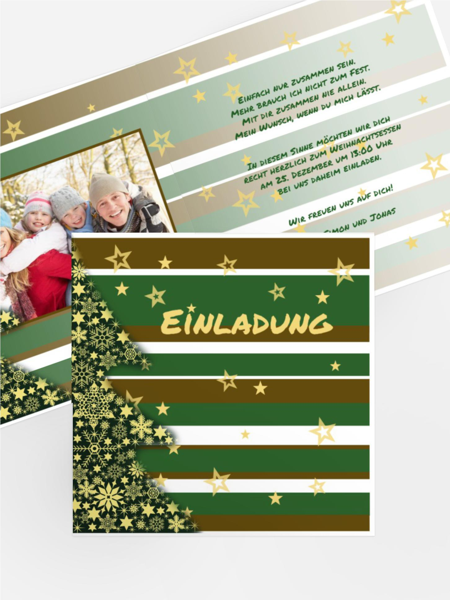 Weihnachtseinladung Privat American Style