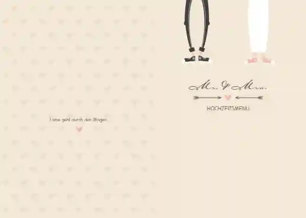 Menükarte zur Hochzeit Pärchen