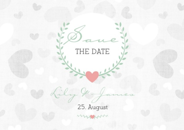 Save the Date Karte zur Hochzeit zarte Ranke