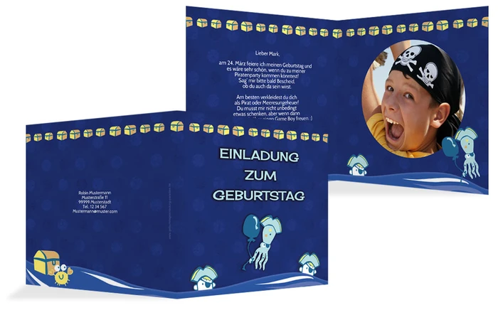 Geburtstagseinladung Piratenabenteuer Foto