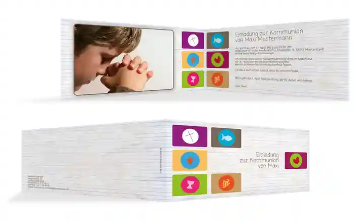 Einladung Kommunion buttons