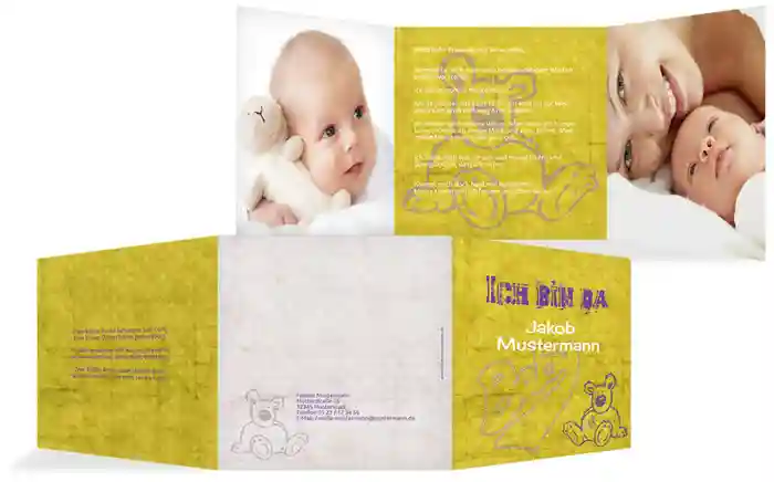 Geburtskarte Teddy-Star