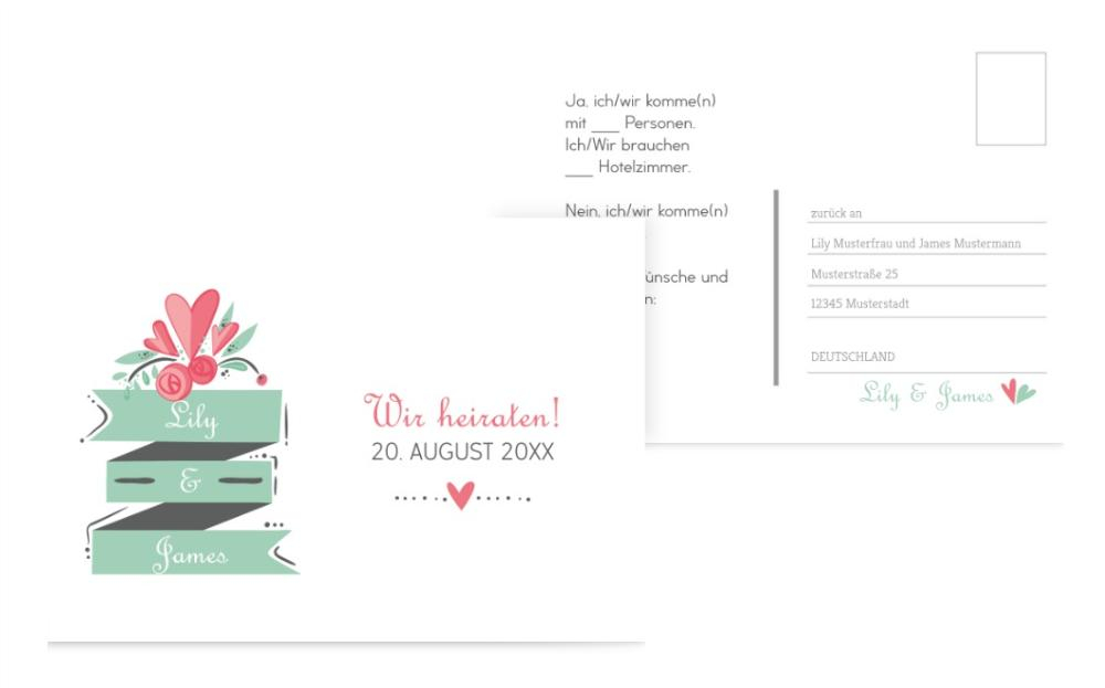 Hochzeit Antwortkarte Du & Ich Hochzeit Antwortkarte Du & Ich