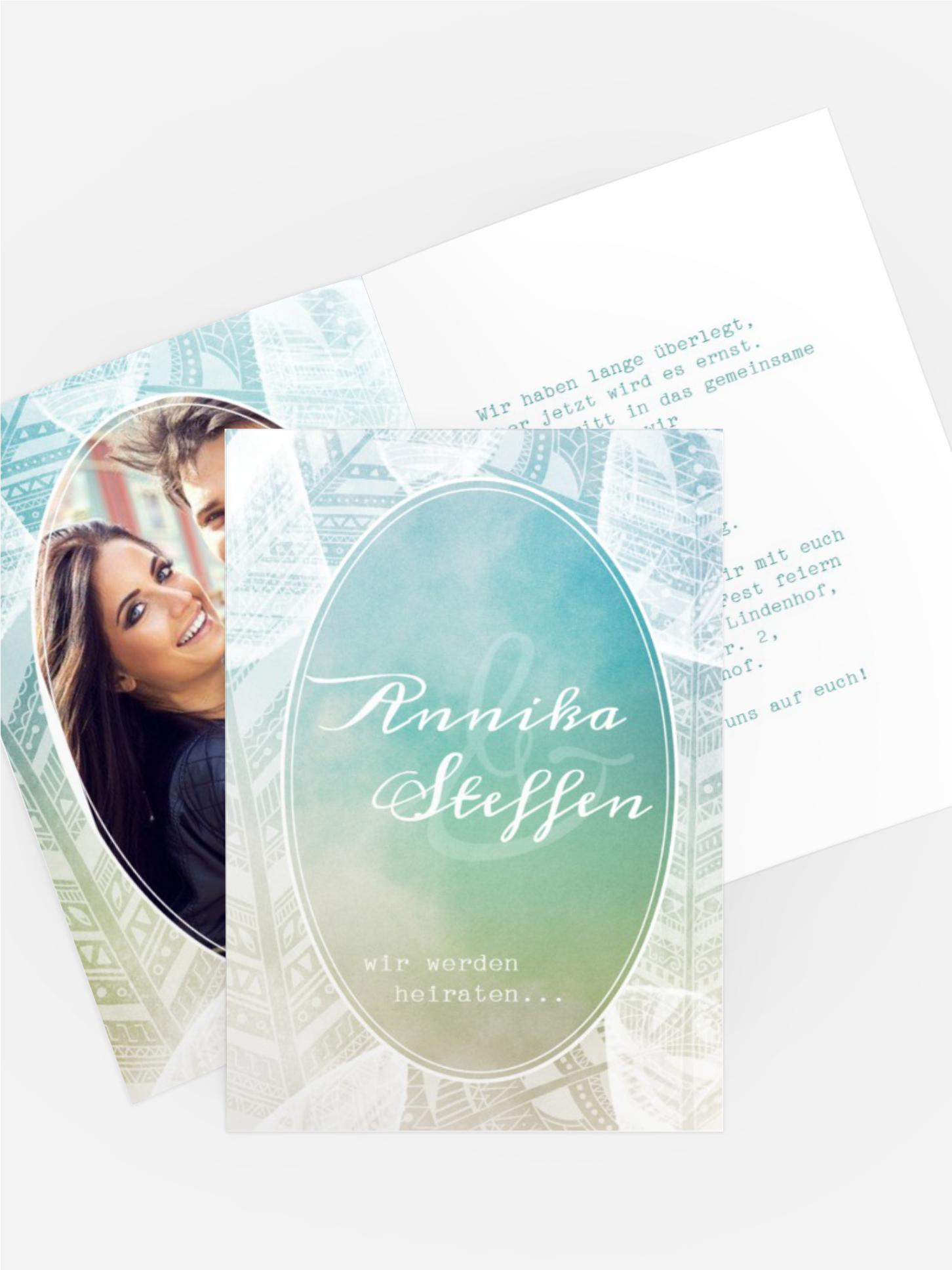 Hochzeit Einladung Federleicht