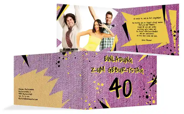 Einladung zum Geburtstag Jeans Style 40 Foto