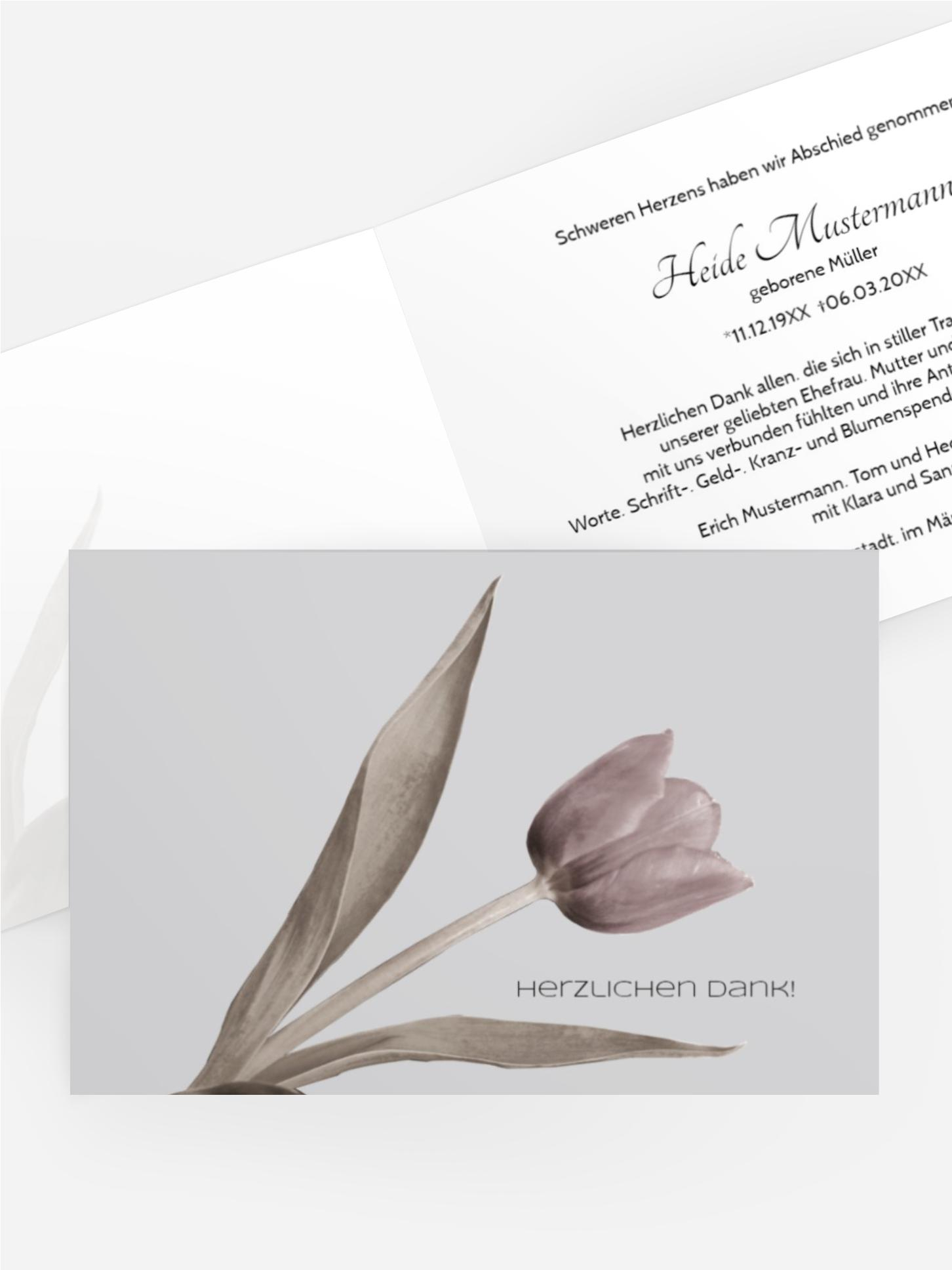 Dankeskarte Tulpe quer