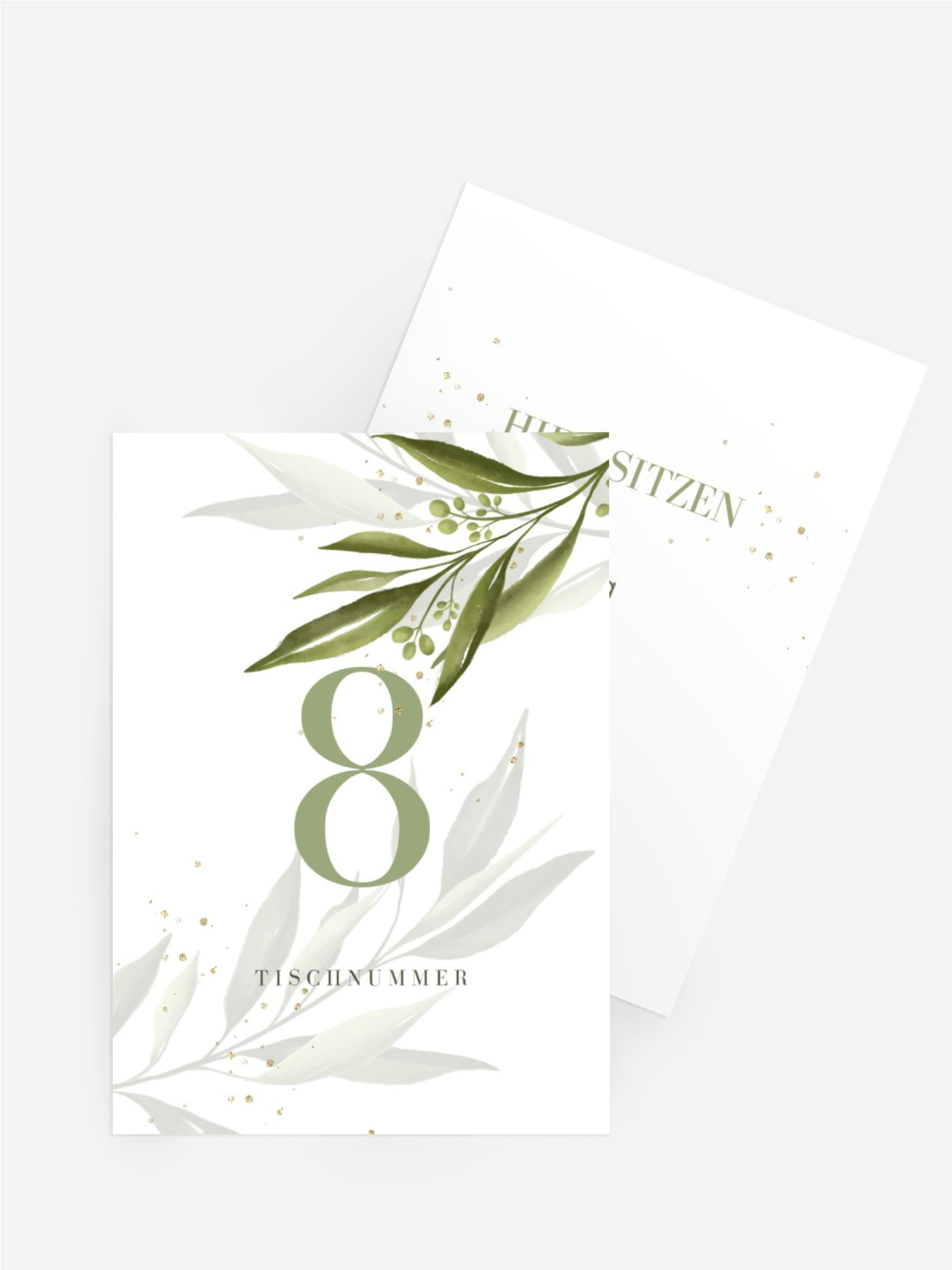 Tischnummer Hochzeit Edelblatt