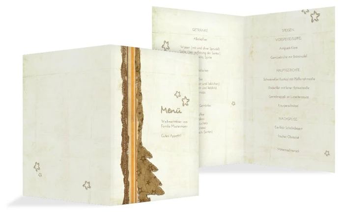 Weihnachts Menükarte Stoffbaum