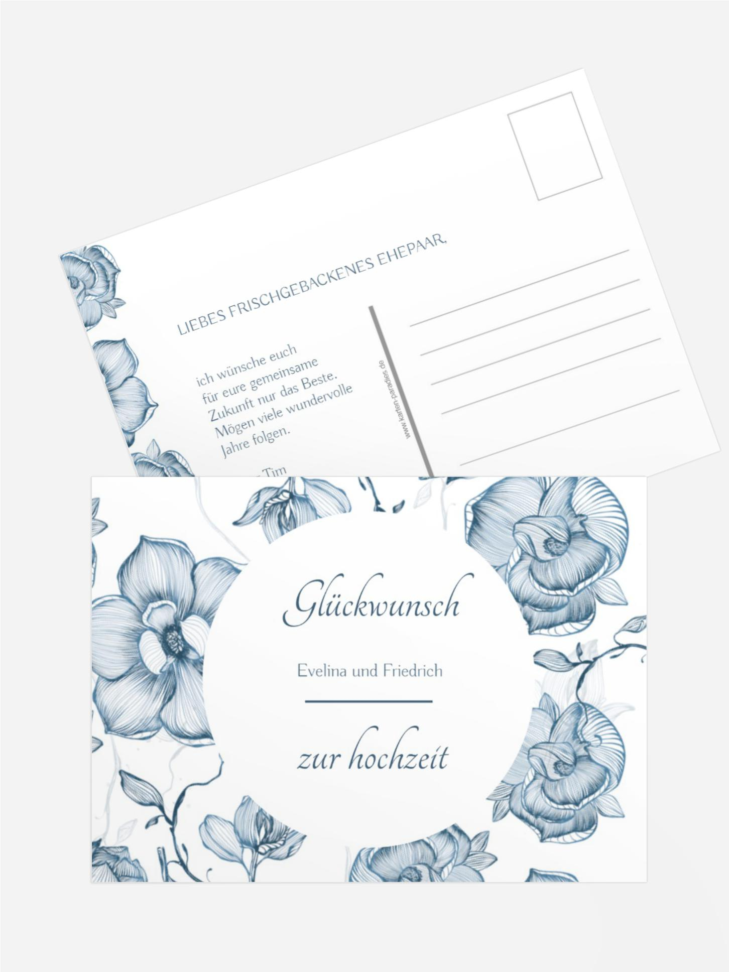 Glückwunschkarte zur Hochzeit Blumenhimmel