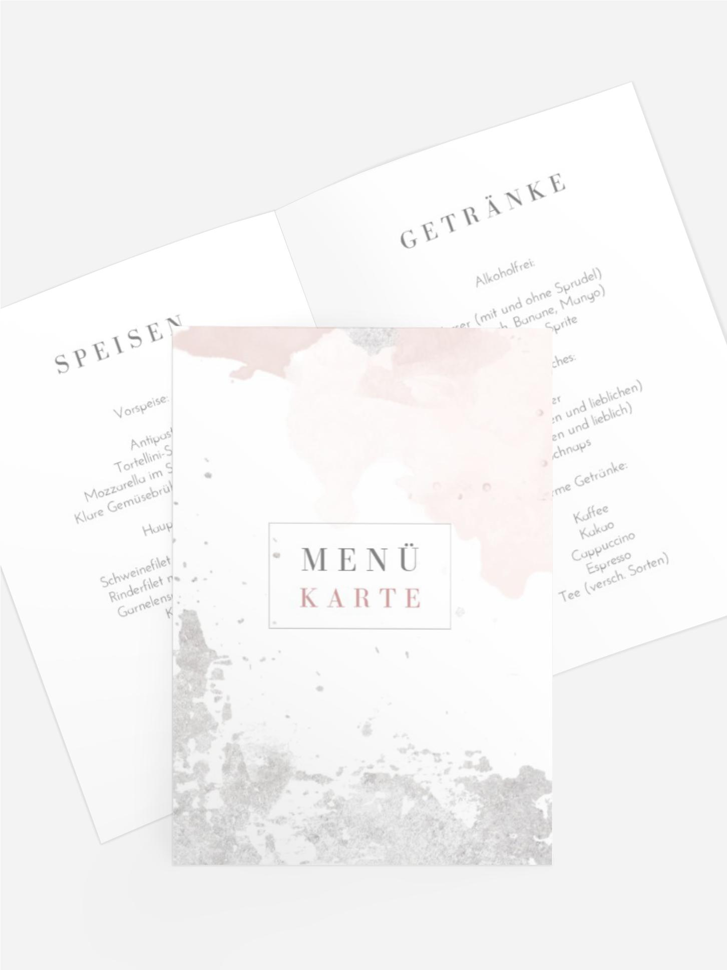 Menükarte Taufe Texturen Tandem