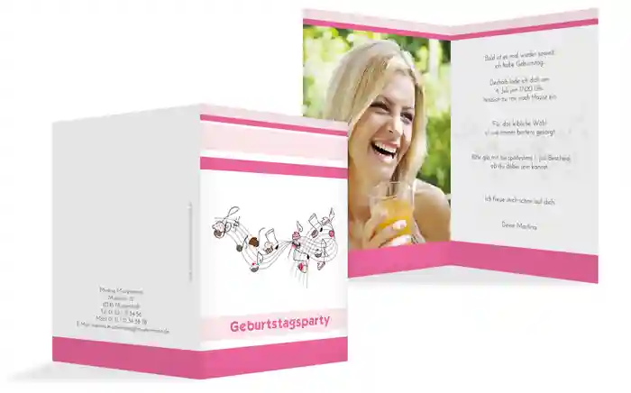 Einladungskarte zum Geburtstag sweets Foto