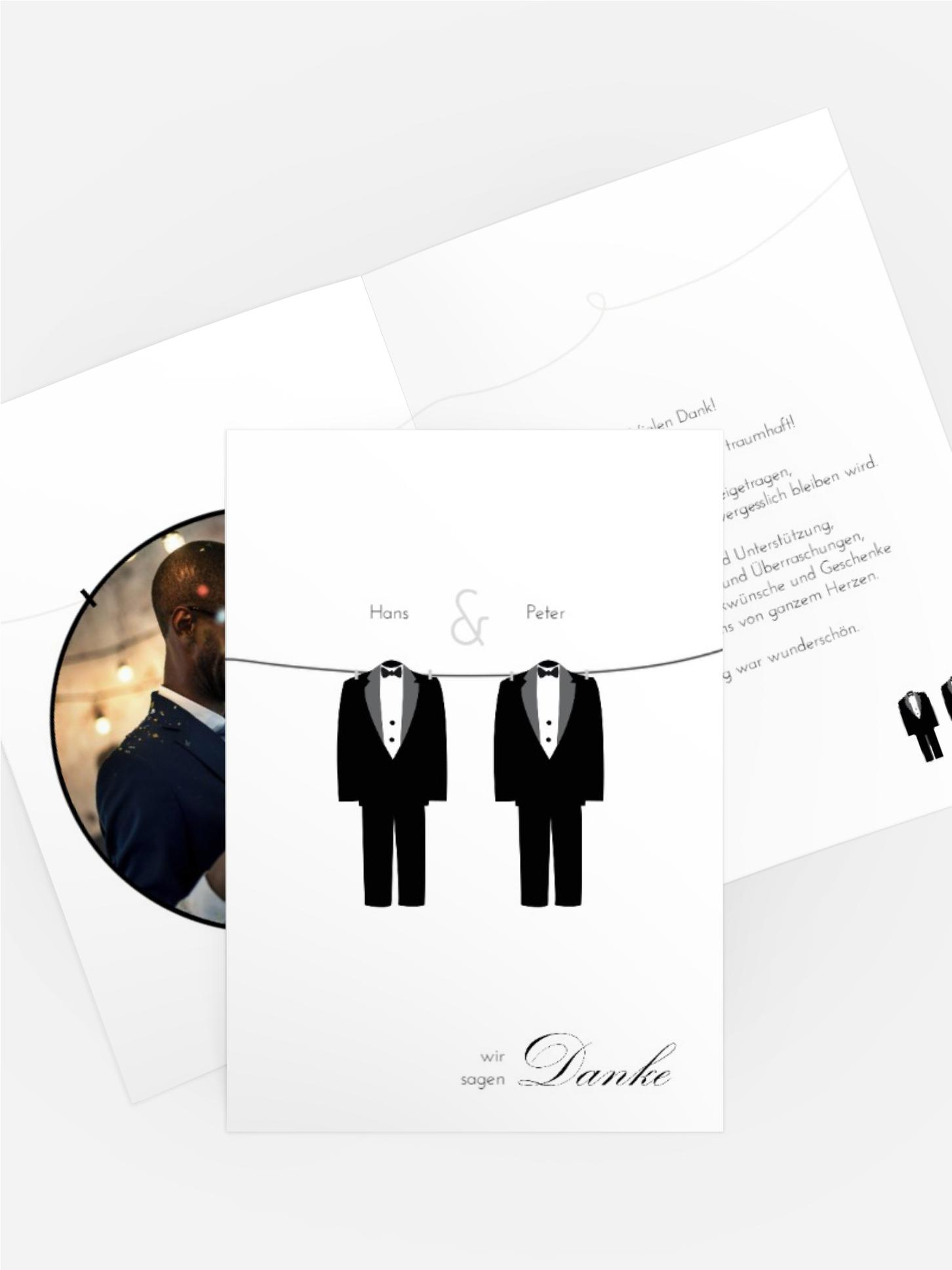 Dankeskarte suits