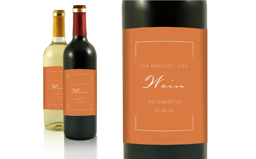 Flaschenetikett Hochzeit Gemeinsam Gerahmt