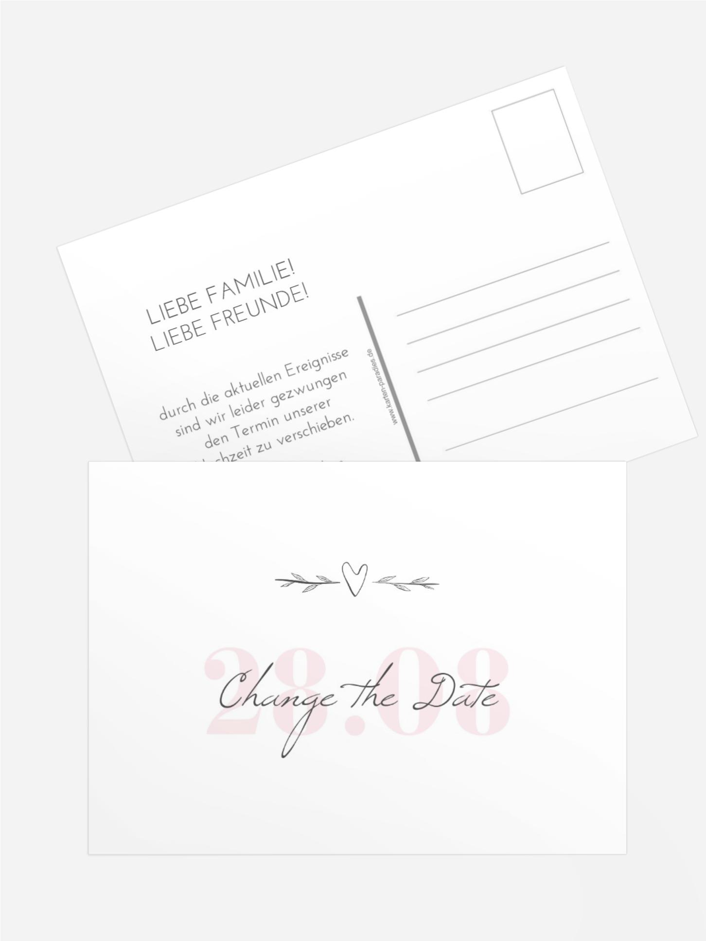 Change The Date Karte Herzensziel