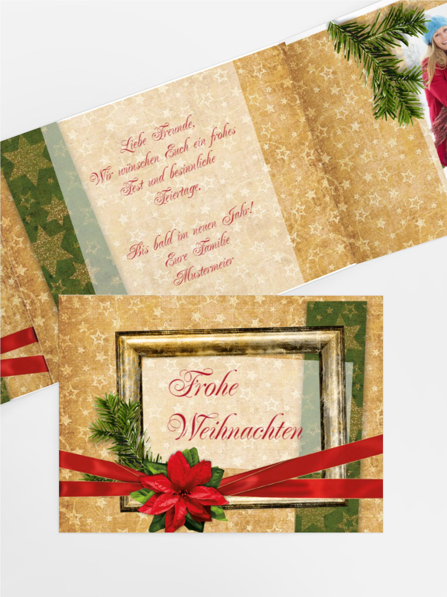 Foto Weihnachtsgrußkarte Goldenes Geschenk