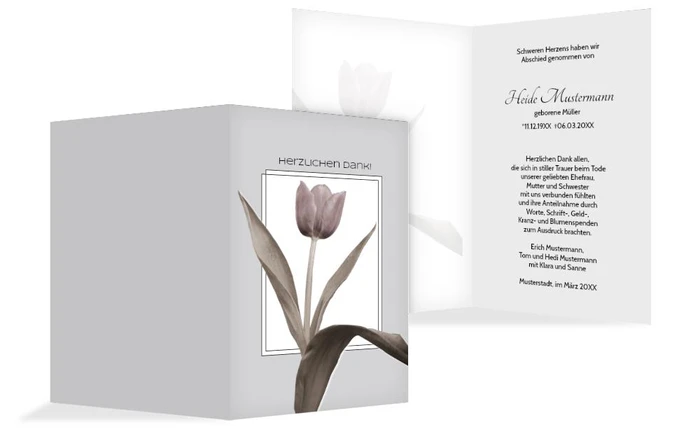 Dankeskarte Tulpe hoch