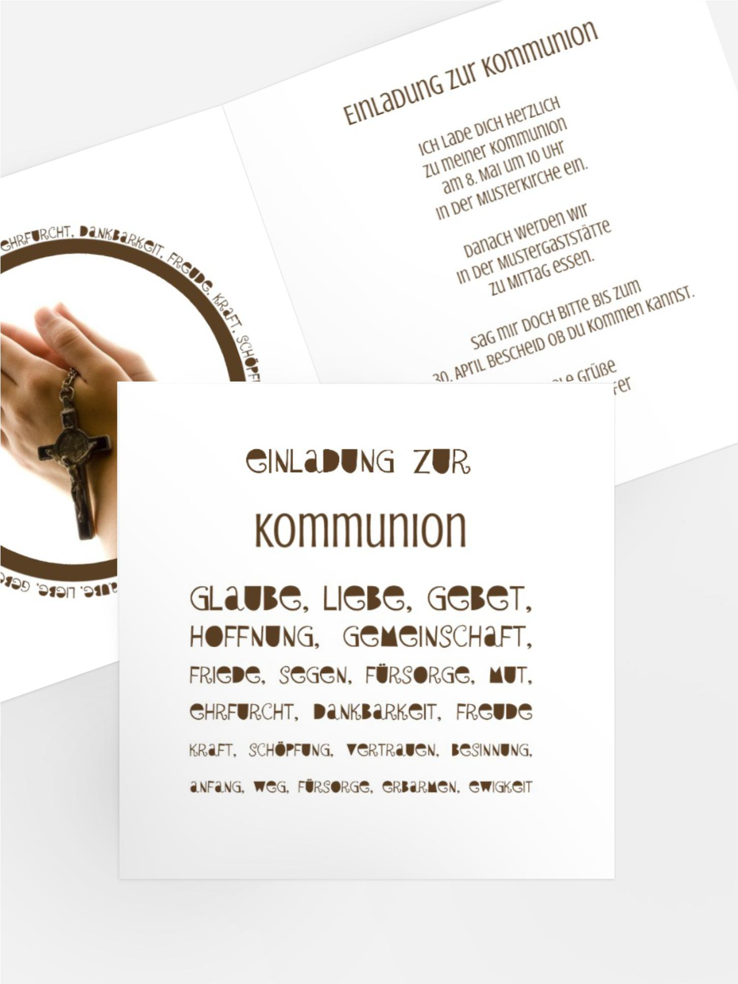 Einladungskarte Kommunion Spruchkreis