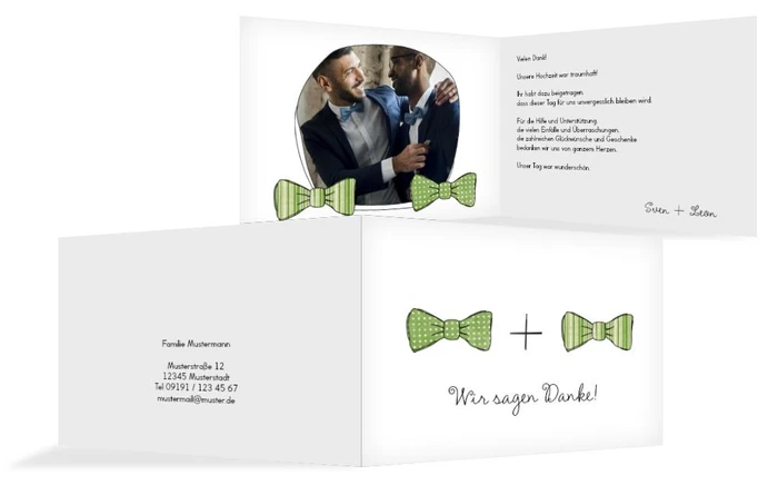 Hochzeit Danksagung Fliegen