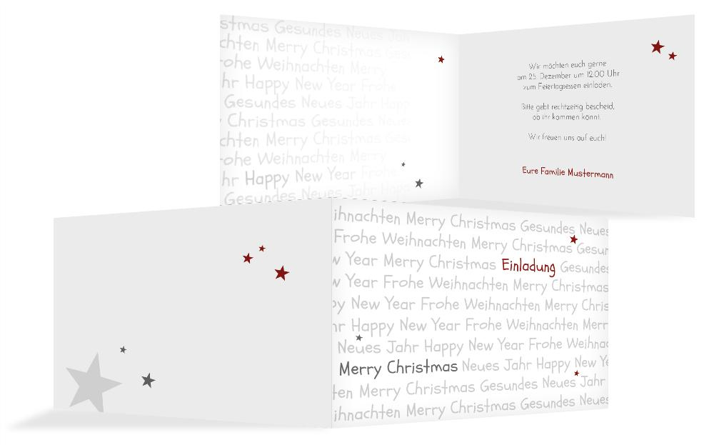 Weihnachts Einladungskarte privat Schrift