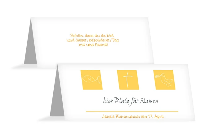 Tischkarte Kommunion Triple