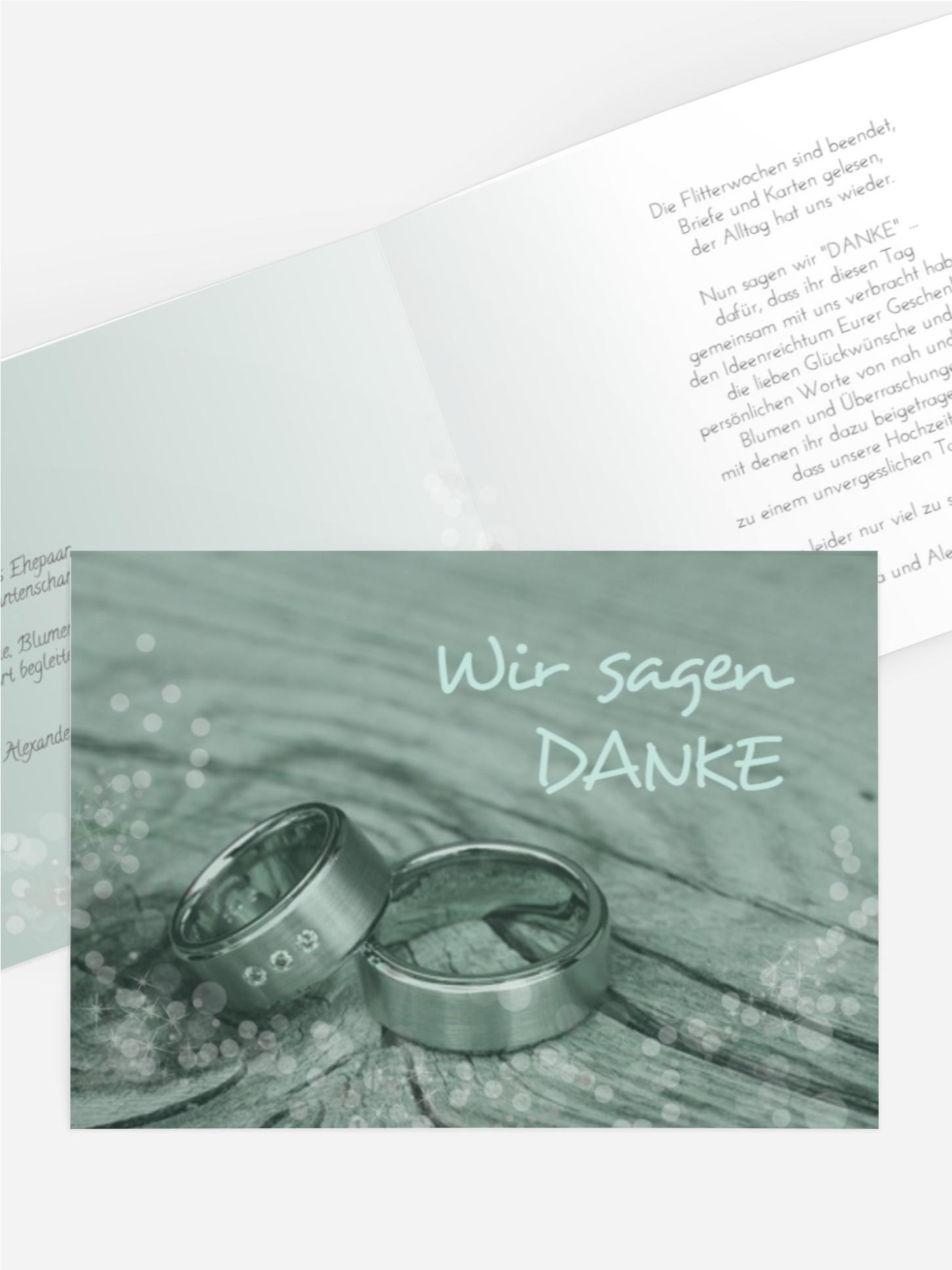 Dankeskarte Hochzeit Eheringe 2