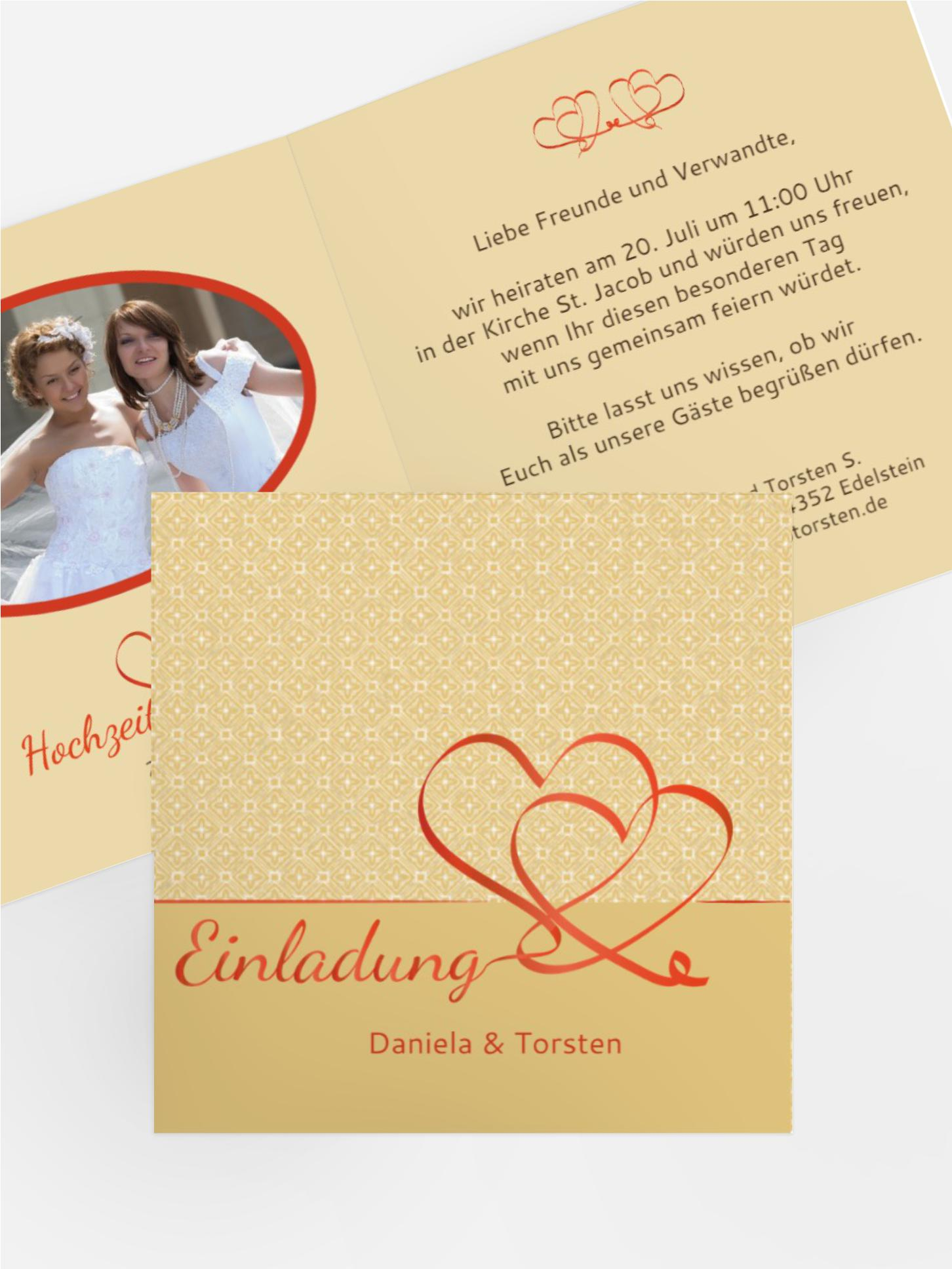 Einladungskarte Turteltäubchen