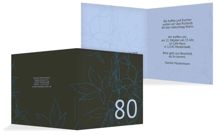 Geburtstagseinladung Herbst 80