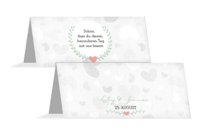 Tischkarte zur Hochzeit Zarte Ranke