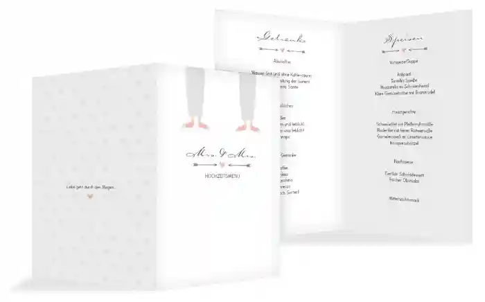Menükarte zur Hochzeit Pärchen - Frauen