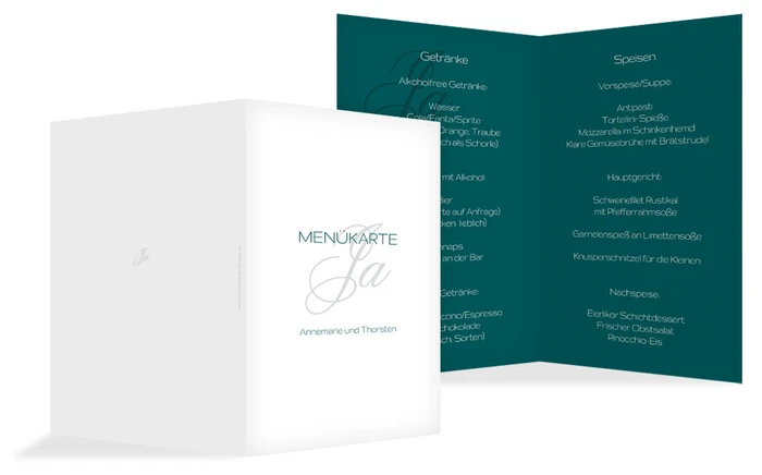 Menükarte Sag ja