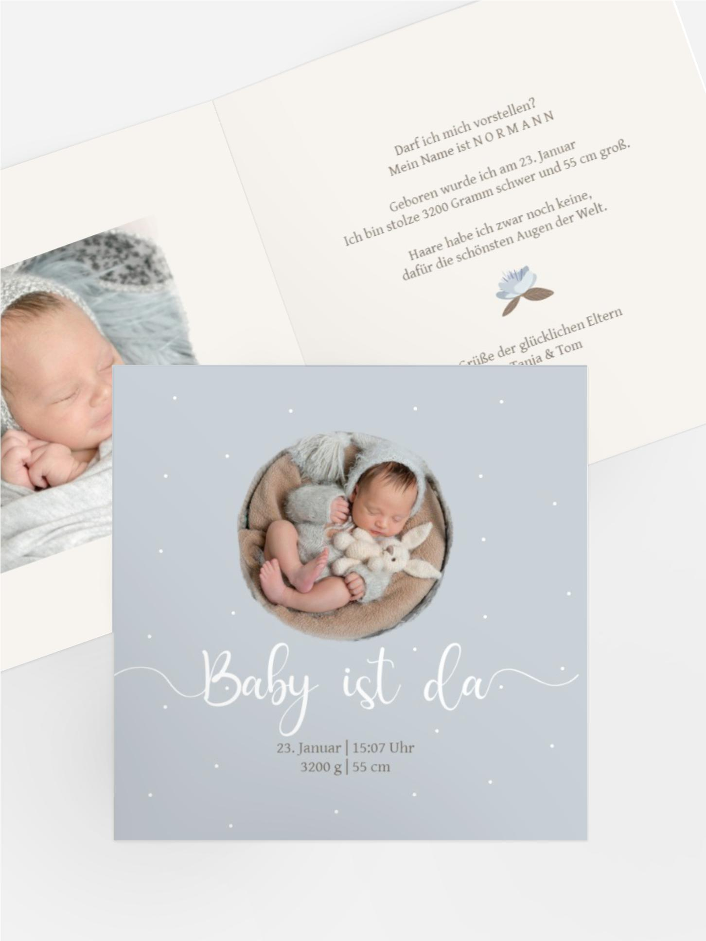 Geburtskarte Still und Schlicht