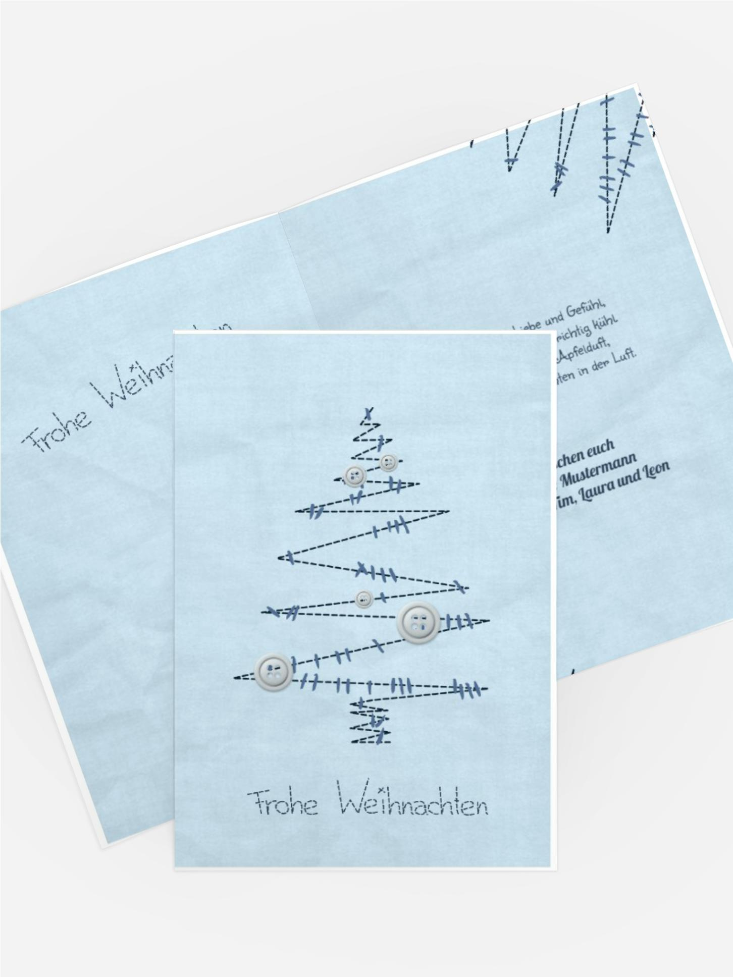 Grußkarte Weihnachten Privat Nahtbaum