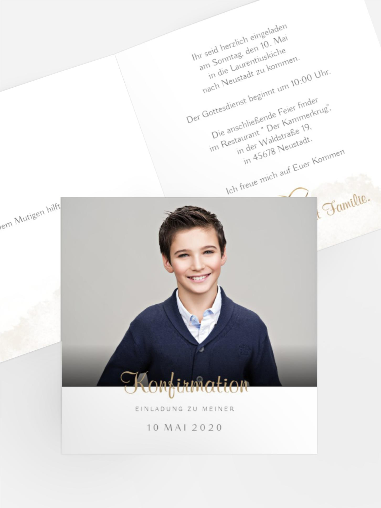 Einladungskarte Konfirmation Mercy