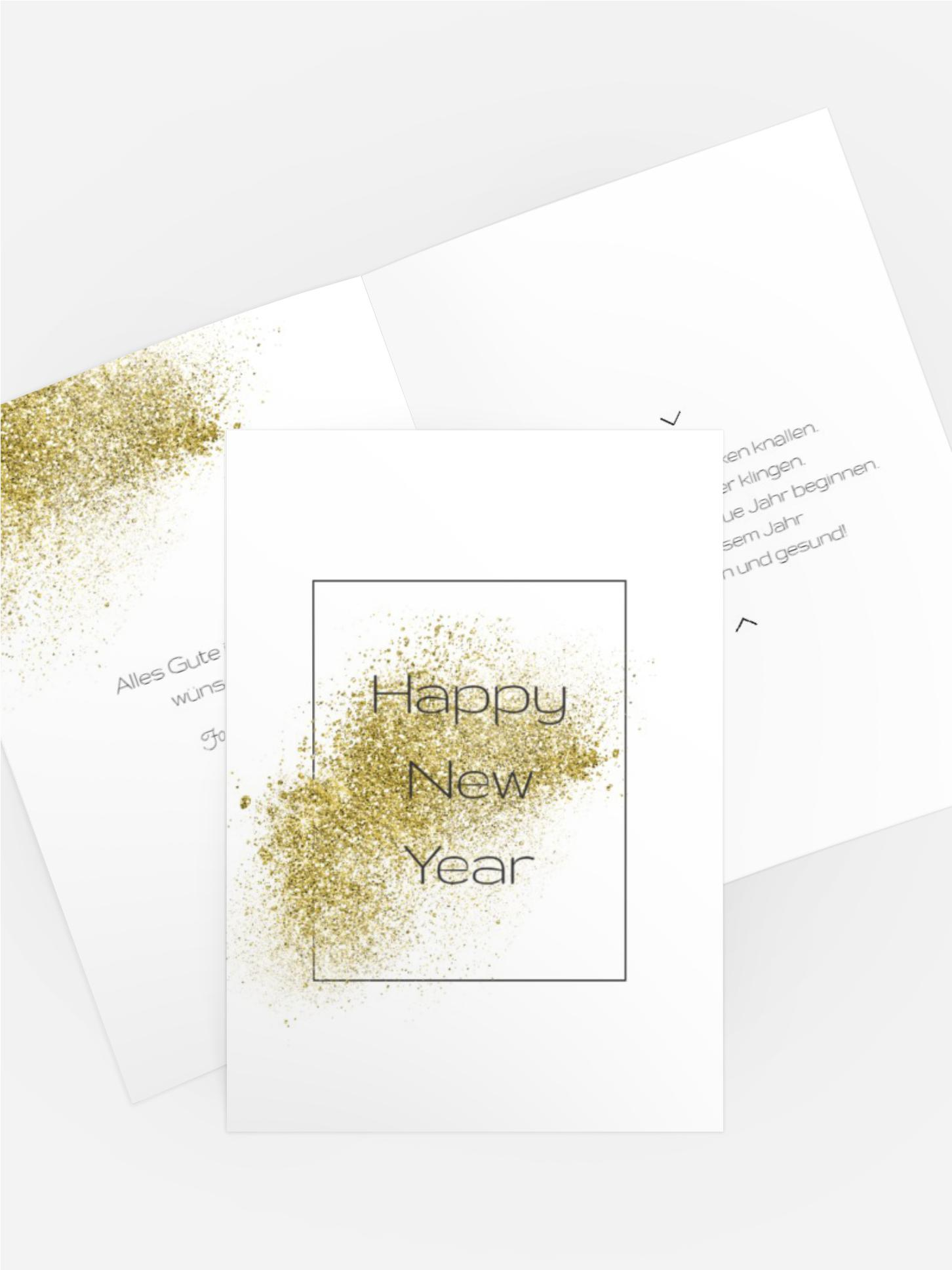 Neujahrskarte Glitter