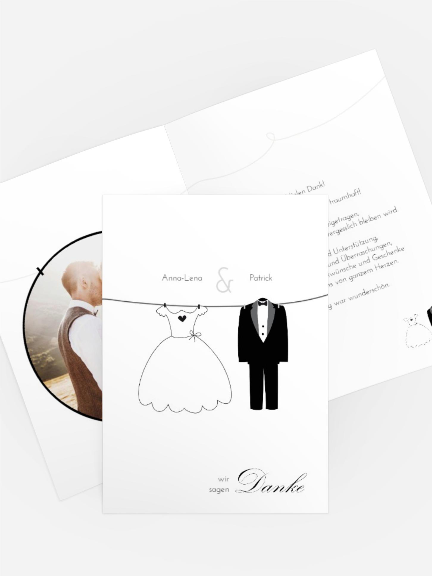 Dankeskarte dress and suit