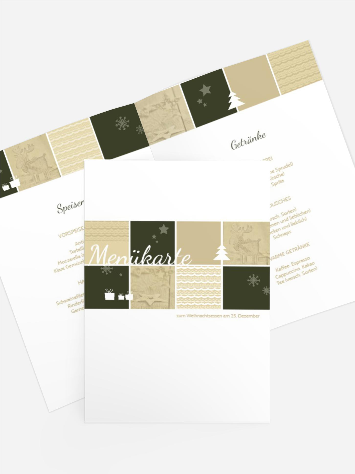 Weihnachtsmenükarte Frohes Fest