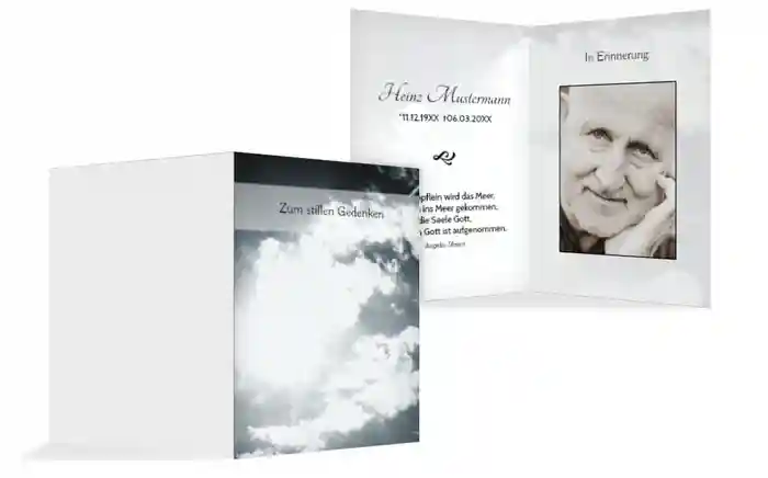 Sterbebildkarte Wolkenhimmel