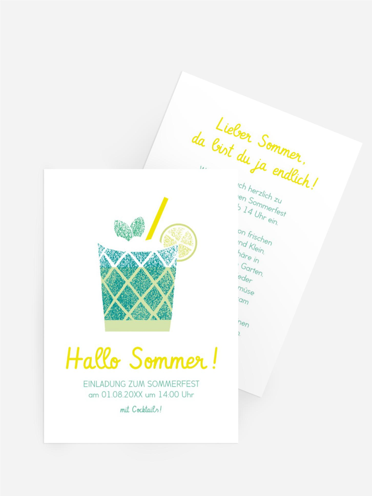 Einladung Sommerfest Cocktail