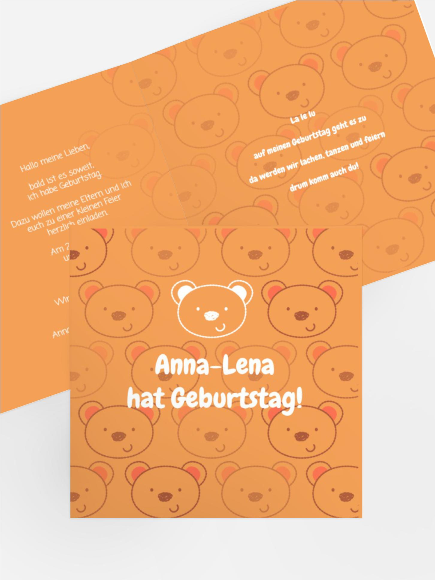 Einladung Kleinkind Bärchengesicht