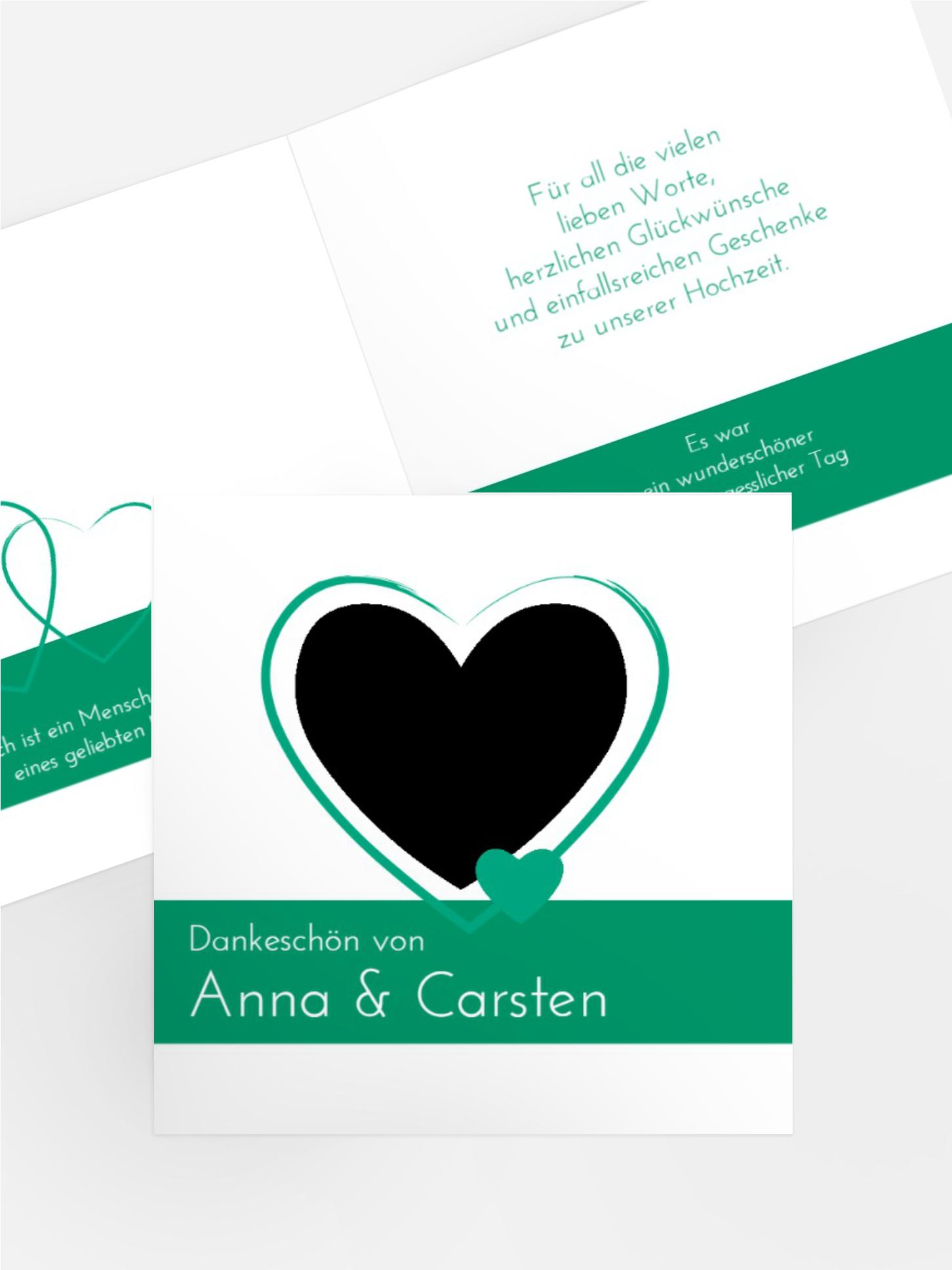 Dankeskarte Herzensband