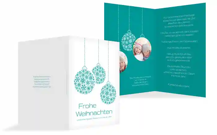 Weihnachtsgrußkarte Privat Kugeln