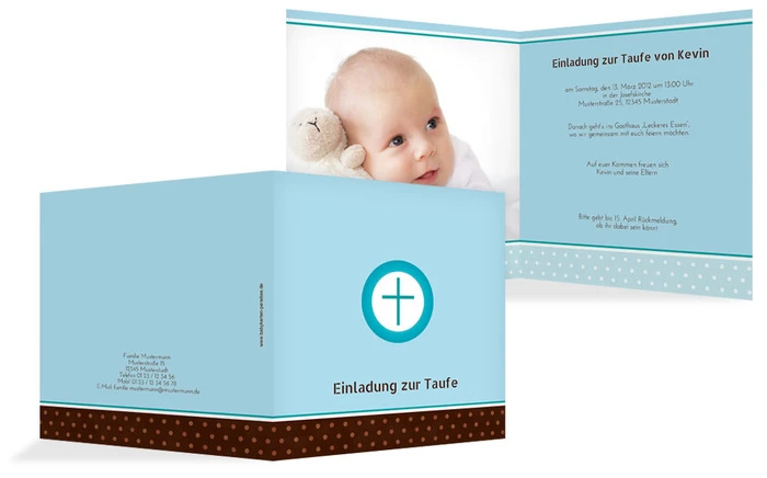 Taufe Einladungskarte Kreuzhostie