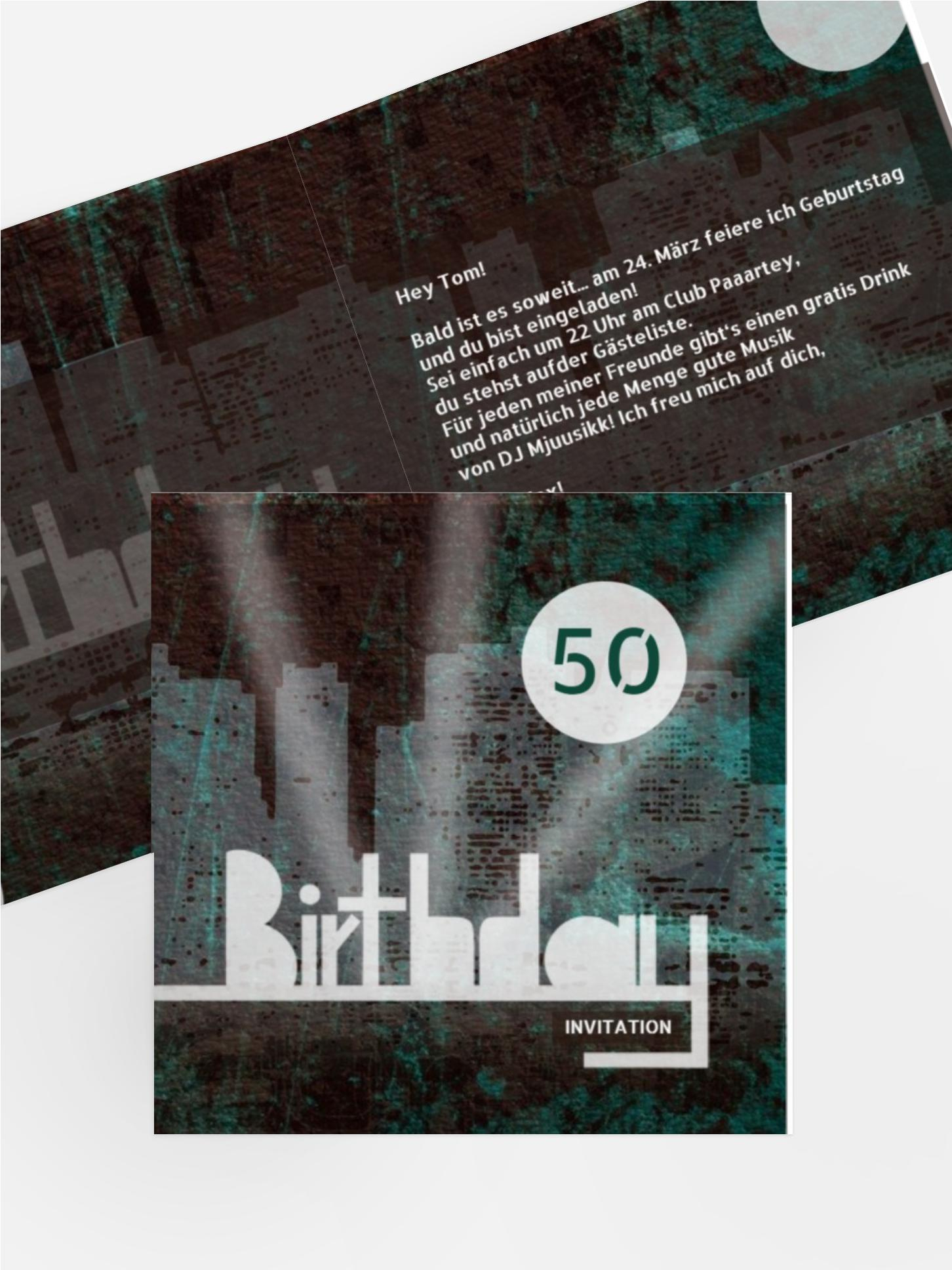Einladung zum Geburtstag City Lights 50 Einladung zum Geburtstag City Lights 50
