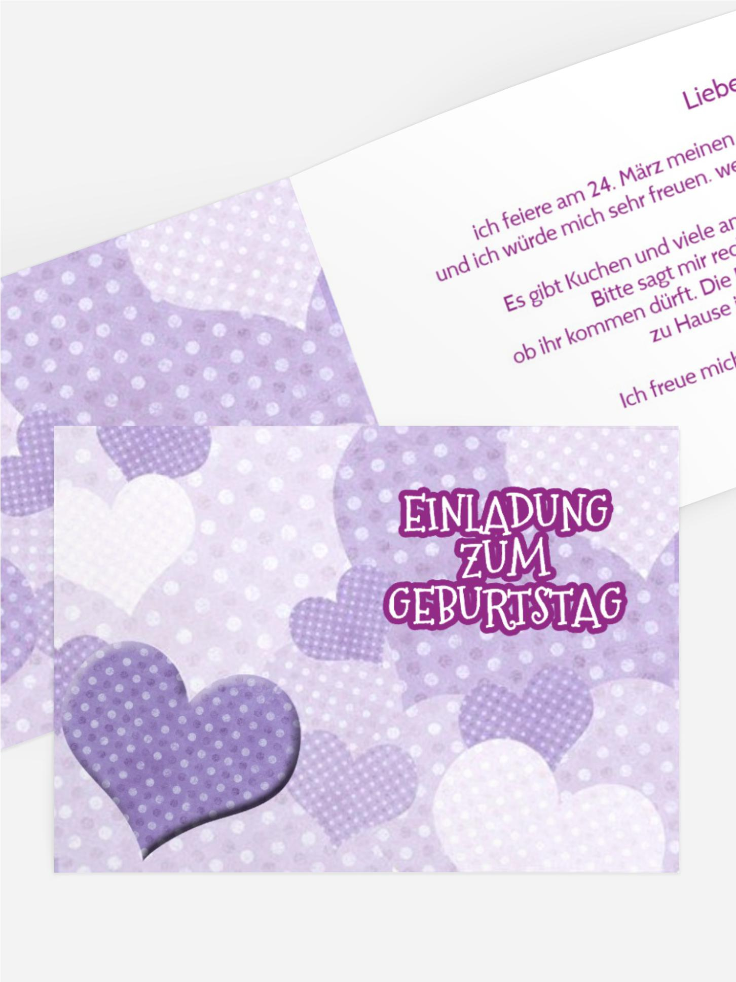 Kindergeburtstagseinladung "Herz mit Punkten"