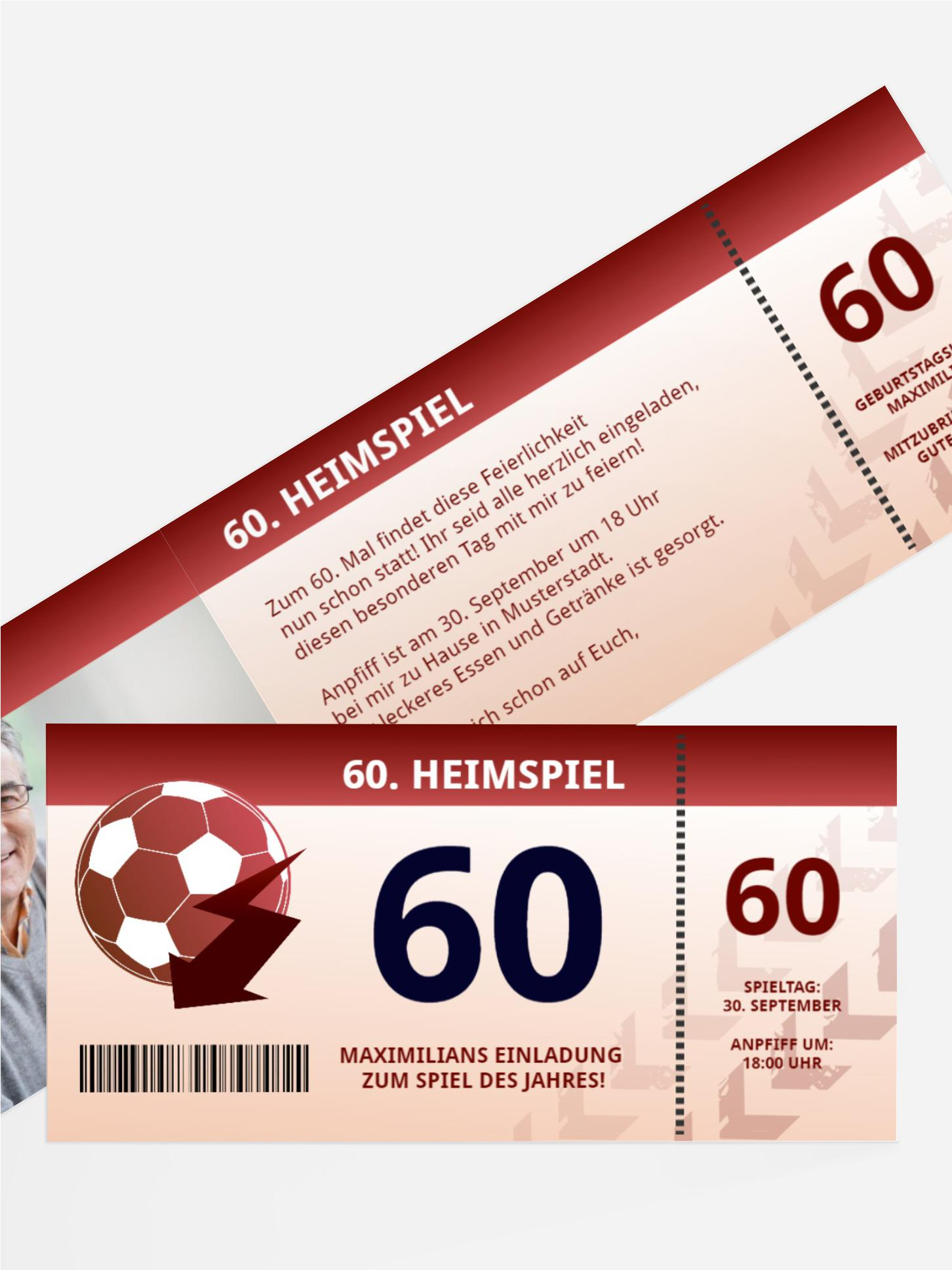 Geburtstagseinladung Heimspiel 60 Foto