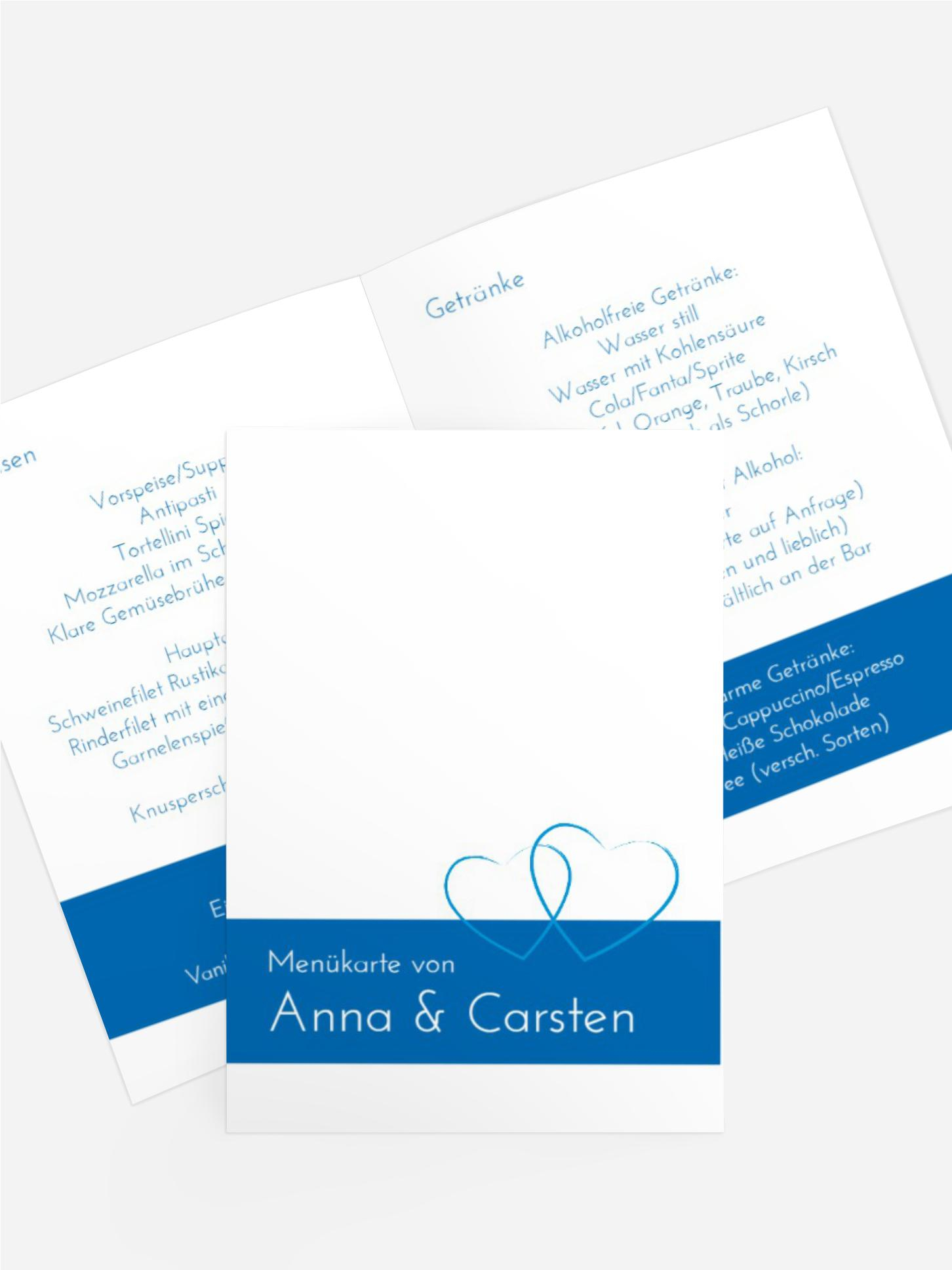 Menuekarte Herzensband