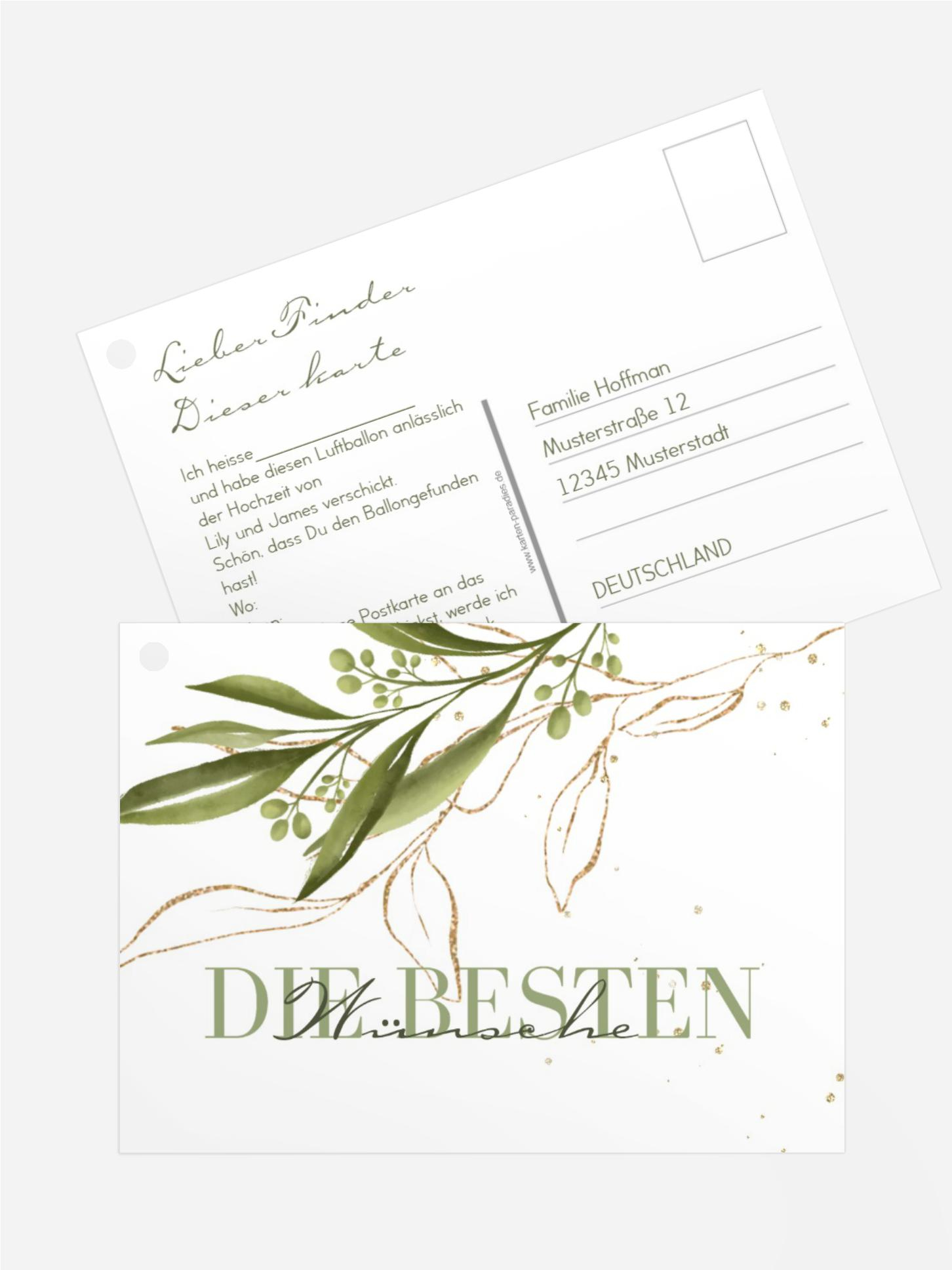 Ballonflugkarte Edelblatt