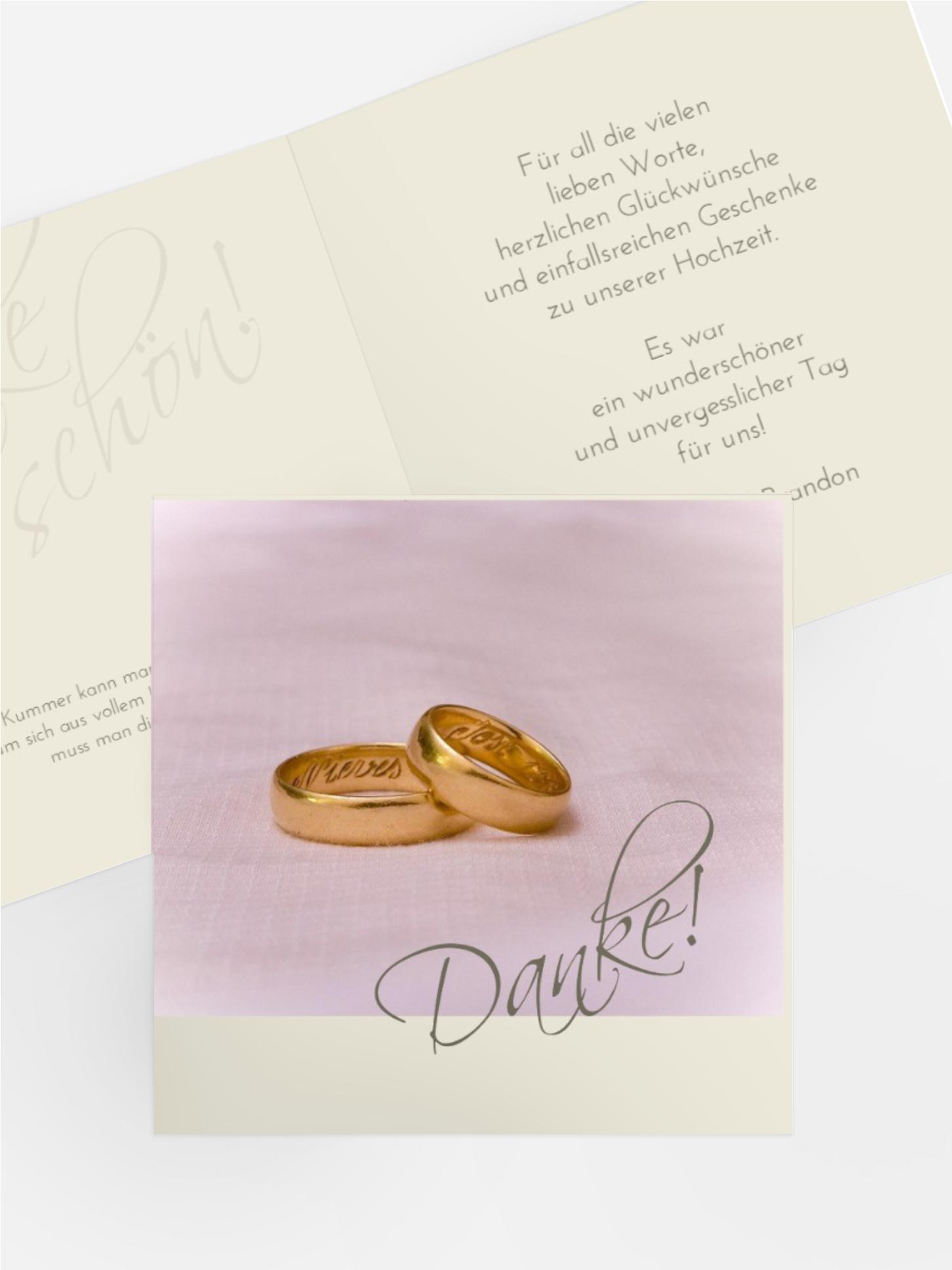 Hochzeitskarte Danke Liebesbotschaft