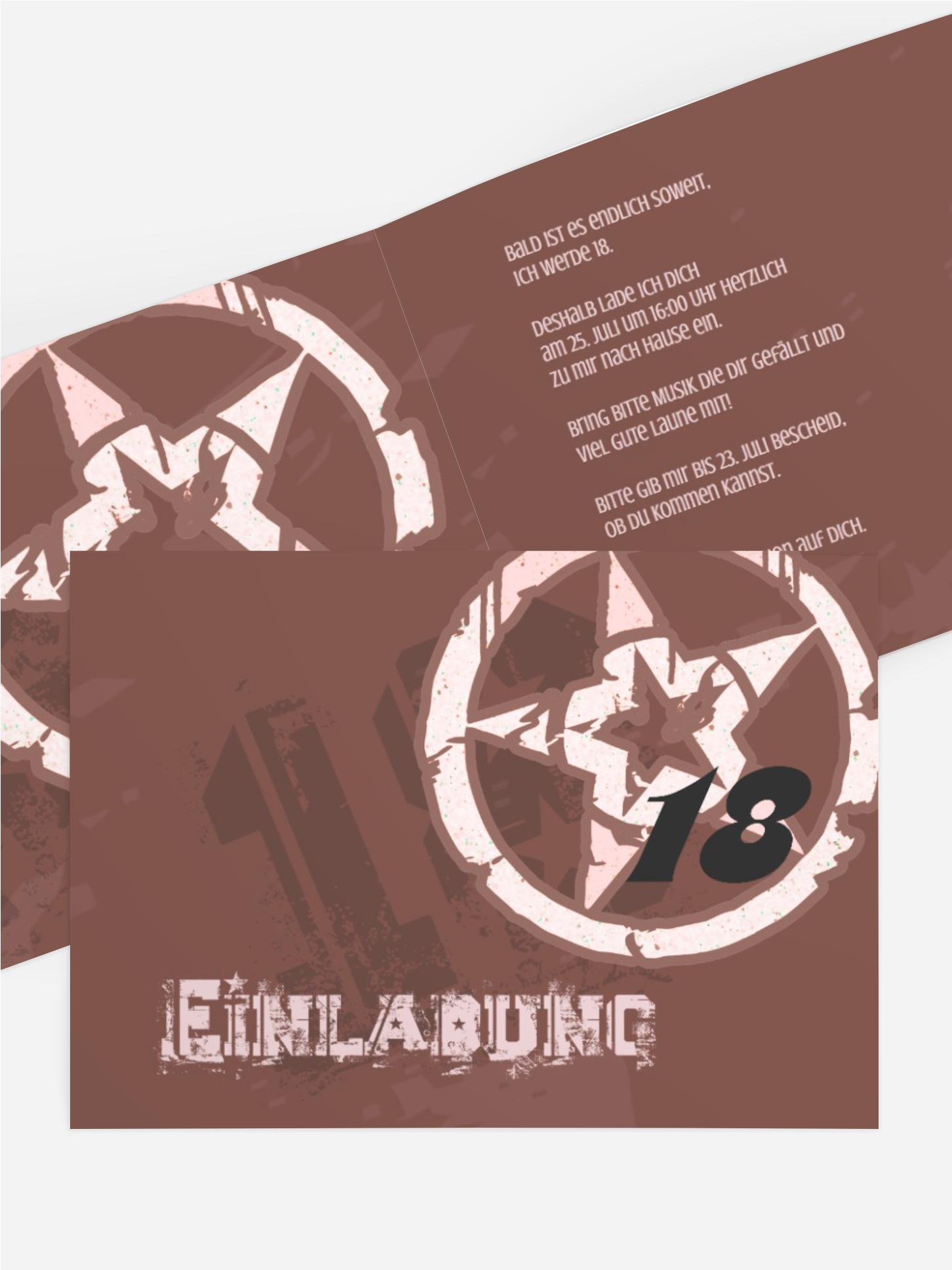 Einladungskarte zum Geburtstag star style 18